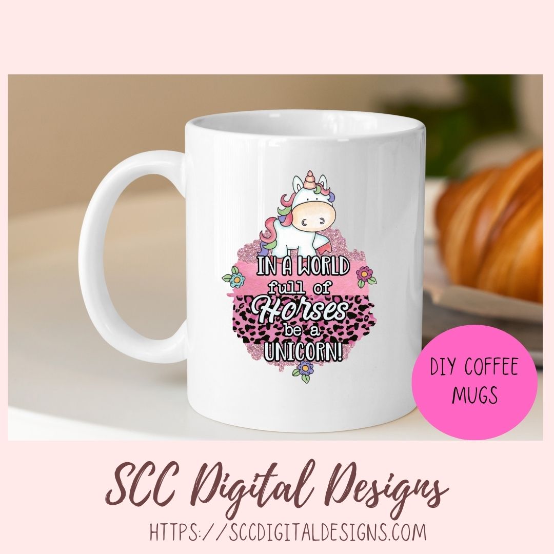 Whimsical Unicorn Clipart, In a World Full of Horses, Mythical Creature PNG, Create Cute Magical Kids Party Printables & T-Shirts for Girls