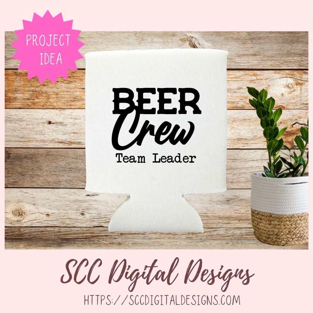 Funny Beer SVG for Dad or Boyfriend – Beer Crew Leader Mug & T-Shirt Design, Man Cave Cut File for Cricut Vinyl Cutting Machines