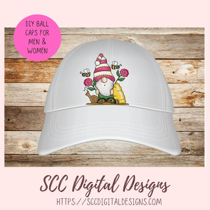 Whimsical Gnome PNG for Stickers and Tumblers Bumble Bees & Roses Clipart for T-Shirts for Women, Spring Clip Art Design for Tees for Girls