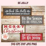 Christmas SVG Bundle, Merry Christmas & Tis the Season to Be Jolly PNG Designs for T-Shirts, Wall Art & Holiday Crafts