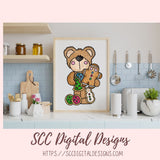 Beary Merry Christmas PNG, Holiday Tree, Gingerbread Cookie, Cocoa Mug & Snowman Clip Art for Paper Crafts, Whimsical Wildlife for Wall Art