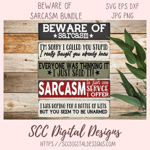 Sarcasm SVG Bundle 5 designs in svg eps dxf jpg png formats