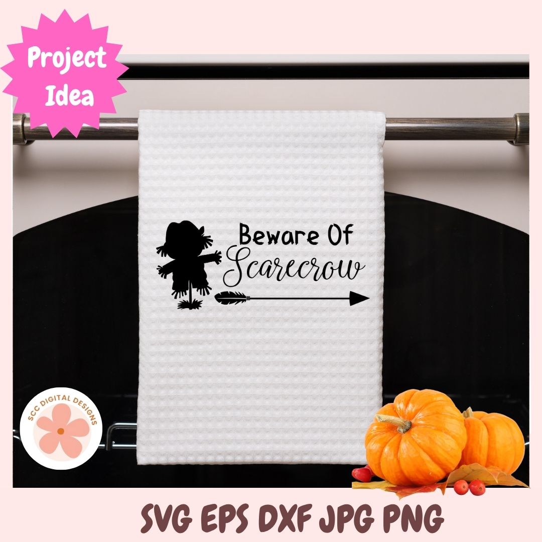 Beware of the Scarecrow SVG, Halloween Farmhouse Sign Cut File for Cricut & Silhouette