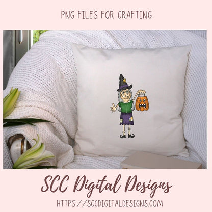 Witch PNG, Spooky Halloween Pumpkin Clipart, Creepy Halloween Witches' Hat for Sublimation, Clip Art Elements for Paper Crafting Scrapbook