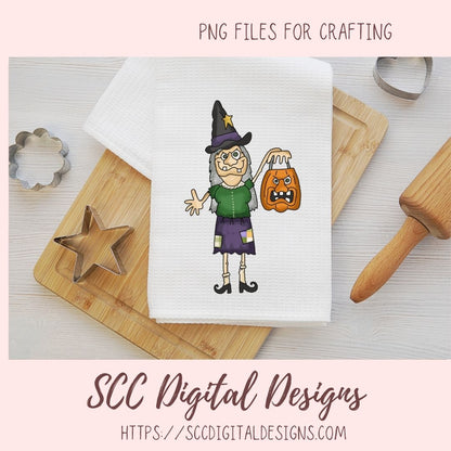 Witch PNG, Spooky Halloween Pumpkin Clipart, Creepy Halloween Witches' Hat for Sublimation, Clip Art Elements for Paper Crafting Scrapbook