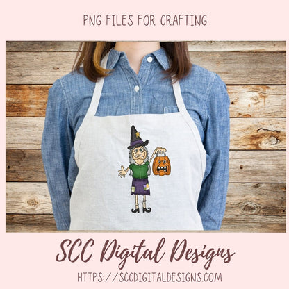 Witch PNG, Spooky Halloween Pumpkin Clipart, Creepy Halloween Witches' Hat for Sublimation, Clip Art Elements for Paper Crafting Scrapbook