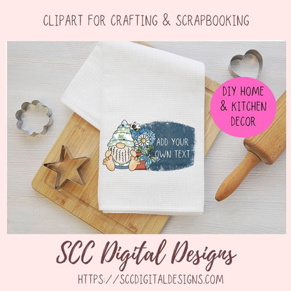 Gnome PNG Bluebell Flowers Bumble Bees Sunflowers Clipart