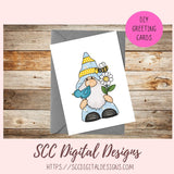 Honey Bee Gnome Clipart for Sublimation Designs Sunflowers Bumble Bees and Blue Bird