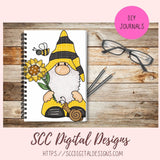 Honey Bee Gnome Clipart for Sublimation Designs Sunflowers Bumble Bees and Blue Bird