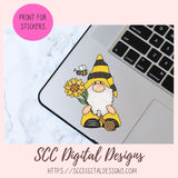 Honey Bee Gnome Clipart for Sublimation Designs Sunflowers Bumble Bees and Blue Bird