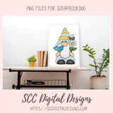 Honey Bee Gnome Clipart for Sublimation Designs Sunflowers Bumble Bees and Blue Bird