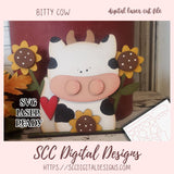3D Bitty Cow Stand Up SVG for Glowforge and Laser Cutter Design, DIY Cow Lover Gift Shelf Sitter, Instant Download Commerical Use Art