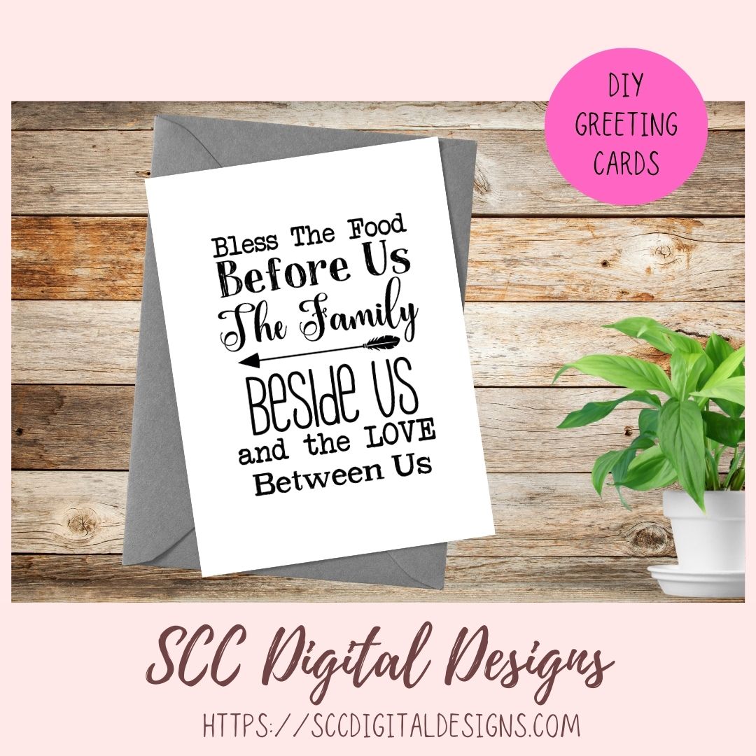 Bless the Food SVG Before Us The Family Beside Us Farmhouse Decor for Mom Love Between Us Wedding Gift for Couple, Christian Family Wall Art