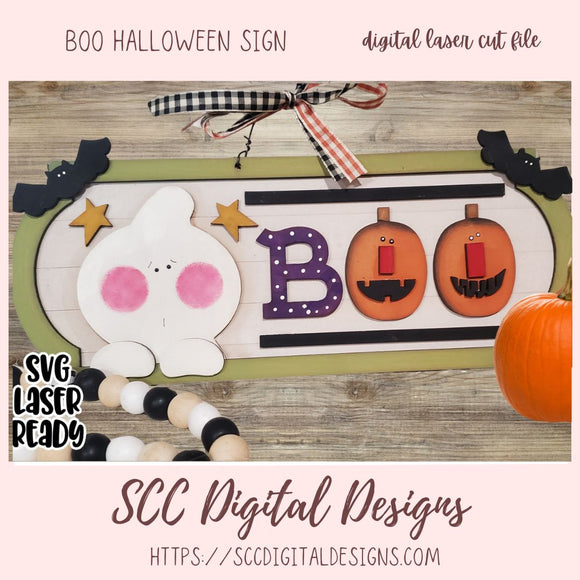 Boo Halloween Sign SVG Laser Ready 1 design digital laser cut svg format