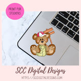Cute Bears Clipart, Great Outdoors Camping & Fishing Whimsical Bear PNG for Sublimation and Stickers, DIY T-Shirts and Mugs for Kids