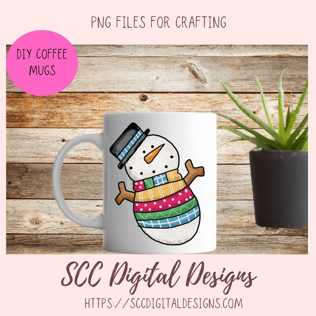 Snowman Clipart, Bright Christmas Snowmen PNG for Stickers for Kids Sublimation Clipart Instant Download Commercial Use Clip Art Mini Bundle
