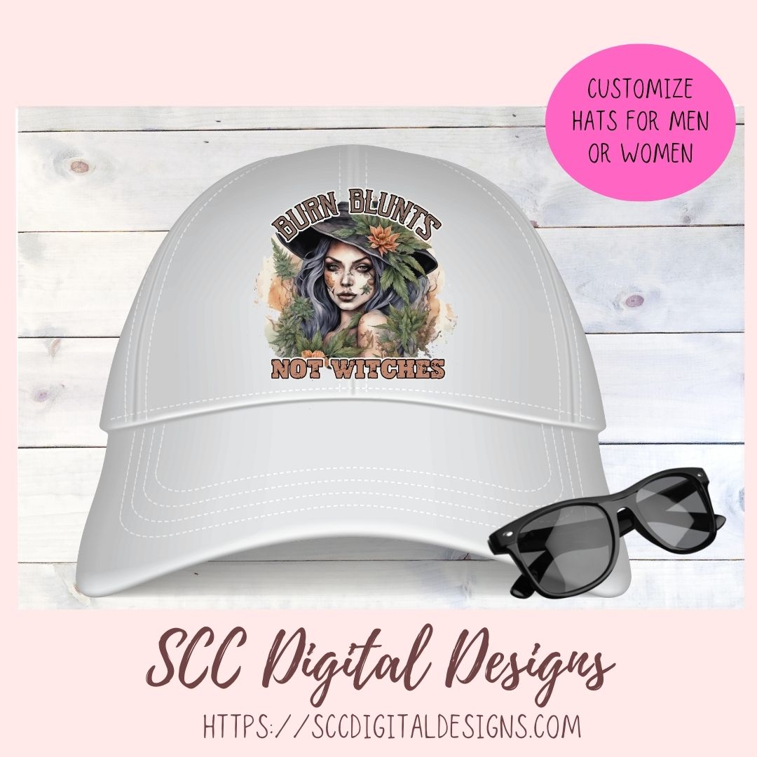 Burn Blunts Not Witches Sublimation PNG Design, Printable Cannabis Witch Clipart Design, Instant Download Commercial Use Art,  DIY Gift for Girlfriend or Boyfriend