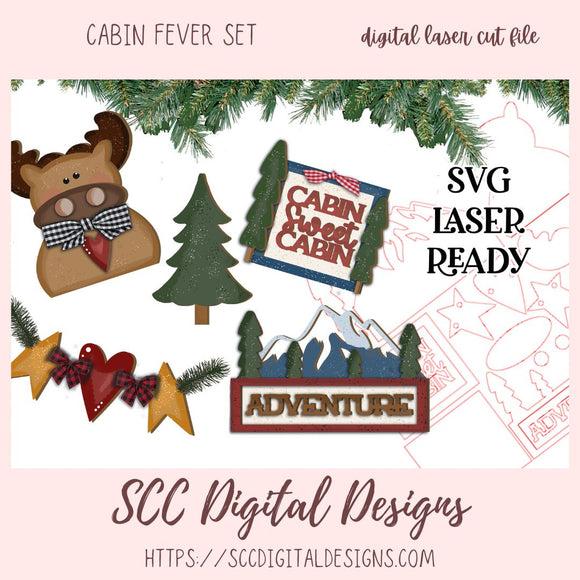 Cabin Fever Digital Laser SVG Set
5 designs in digital laser svg format