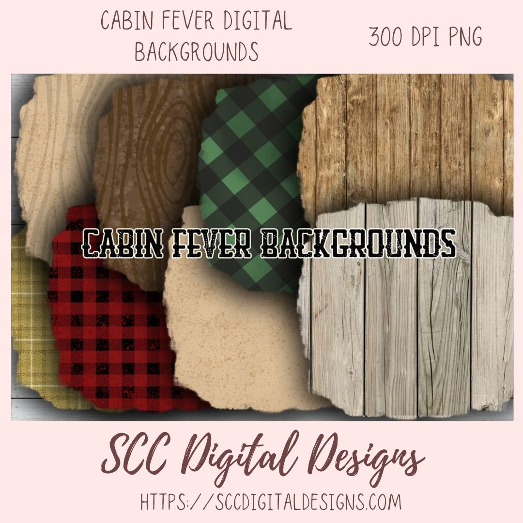 Rustic Wood Seamless Digital Background Paper, Barnwood Digi Scrap, Buffalo Plaid Scrapbook Pattern, Instant Download Commercial Use Art