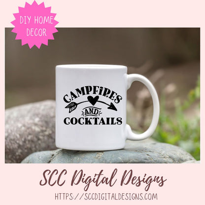 Campfires and Cocktails SVG 1 design in svg eps dxf jpg png formats