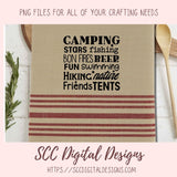 Camping Quote SVG, Stars, Fishing, Bon Fires, Beer, Hiking, Nature, Friends Glamper Decor for Mom, Cabin Wall Art for Girlfriend, RV Life