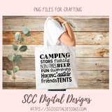 Camping Quote SVG, Stars, Fishing, Bon Fires, Beer, Hiking, Nature, Friends Glamper Decor for Mom, Cabin Wall Art for Girlfriend, RV Life