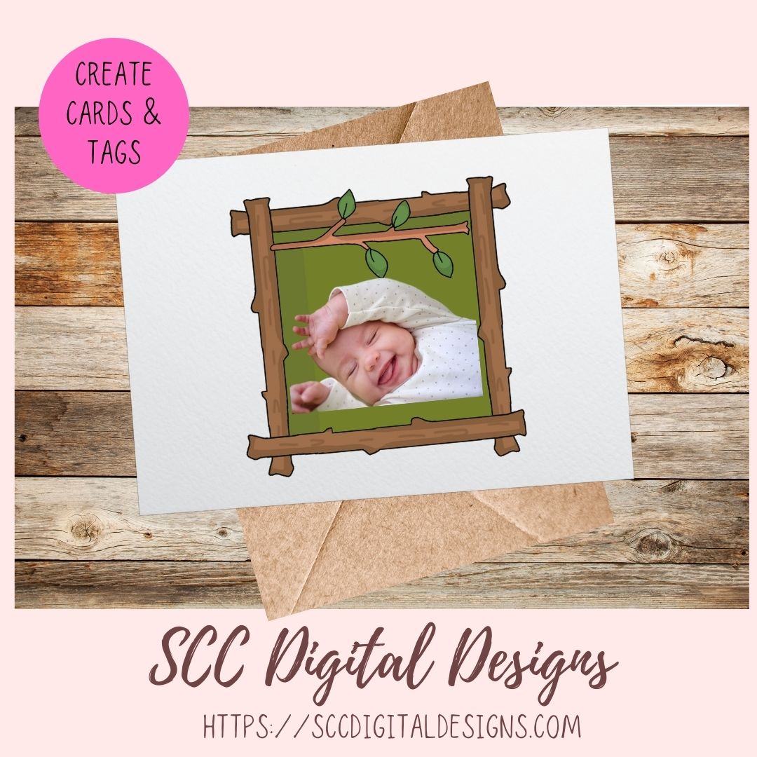 Camping Digital Clipart Frames, Scrapbook Picture Frame for Grandma, W ...