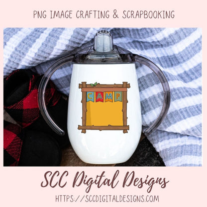 Camping Digital Clipart Frames, Scrapbook Picture Frame for Grandma, Wordart Scrapbooking Elements, Outdoor Lover Gift, Campfire Smores png