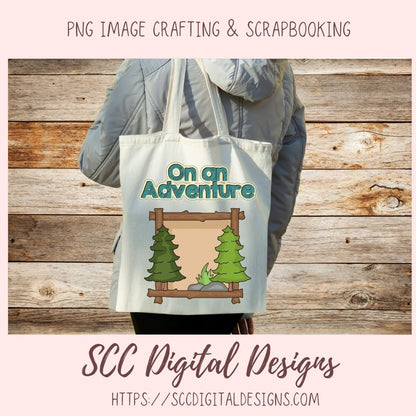 Camping Digital Clipart Frames, Scrapbook Picture Frame for Grandma, Wordart Scrapbooking Elements, Outdoor Lover Gift, Campfire Smores png