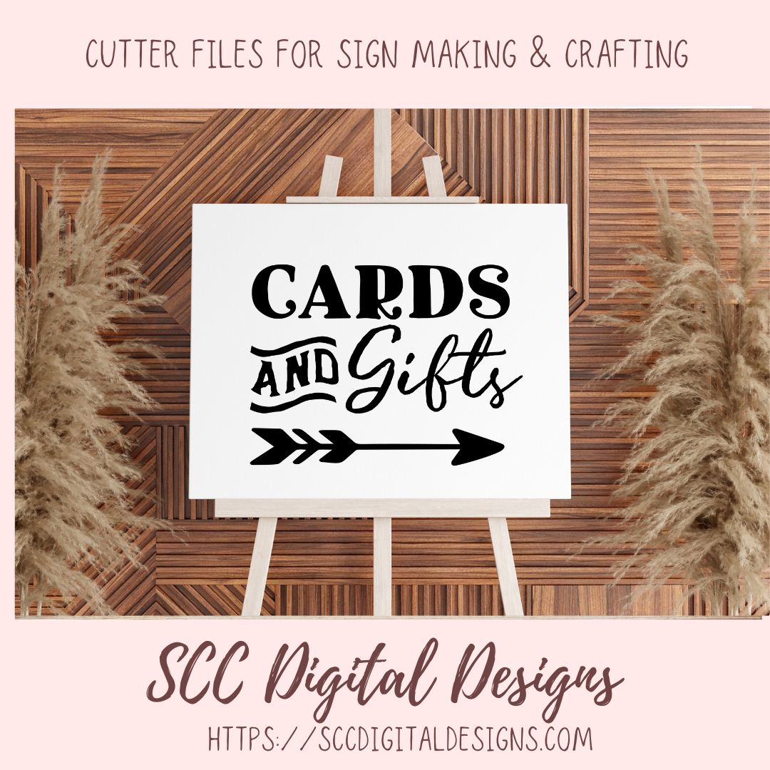 Card and Gifts SVG, DIY Signage for Table for Weddings, Bridal Showers, Baby Showers, Graduation Parties, Anniversary Get Togethers