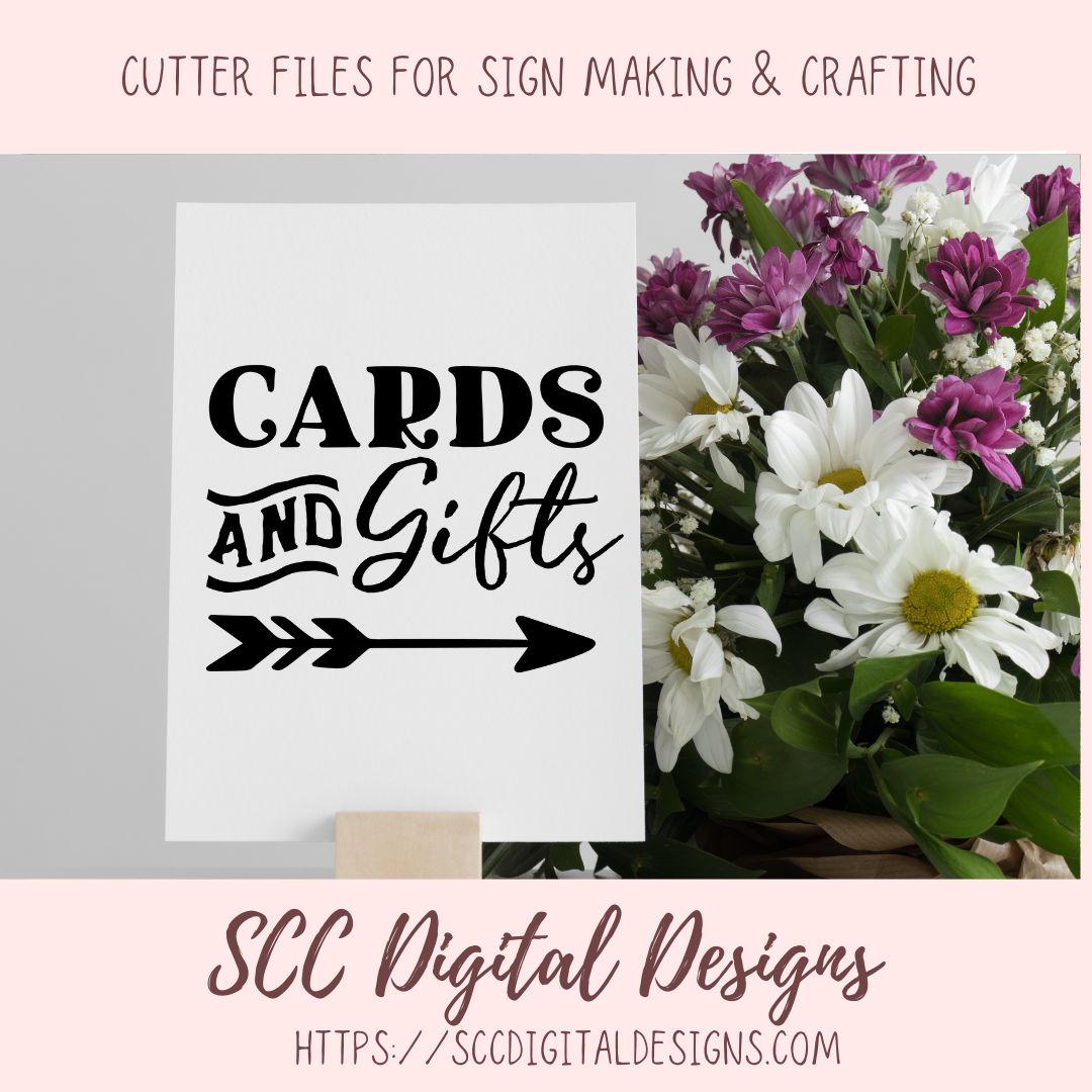 Card and Gifts SVG, DIY Signage for Table for Weddings, Bridal Showers, Baby Showers, Graduation Parties, Anniversary Get Togethers