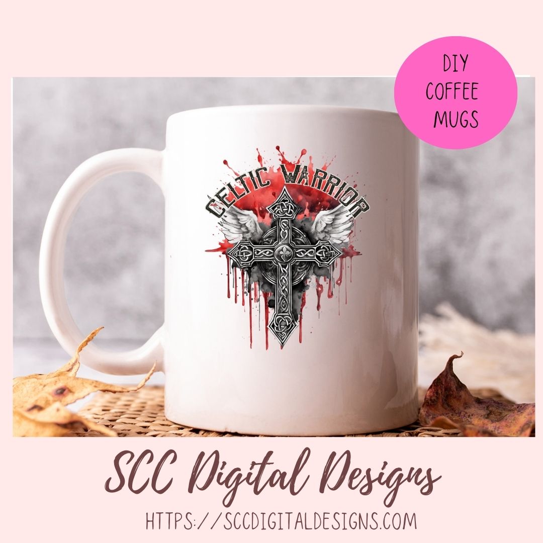 Celtic Warrior Sublimation Design, Viking Warrior Cross Clipart, DIY Empowering Apparel and Home Decor for Girlfirend or Boyfriend