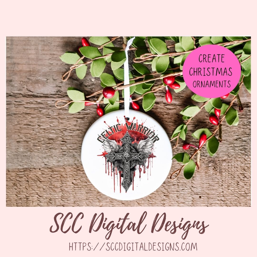 Celtic Warrior Sublimation Design, Viking Warrior Cross Clipart, DIY Empowering Apparel and Home Decor for Girlfirend or Boyfriend