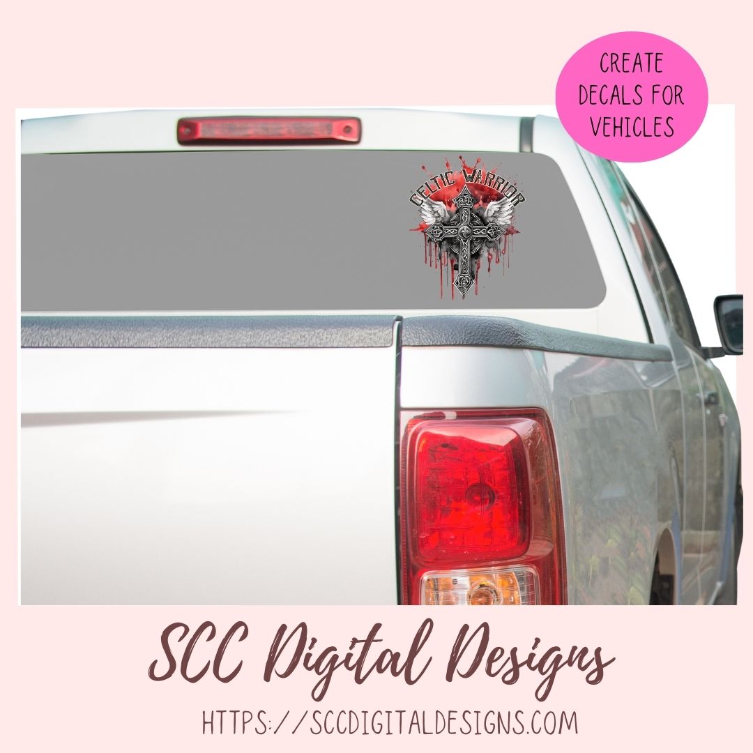 Celtic Warrior Sublimation Design, Viking Warrior Cross Clipart, DIY Empowering Apparel and Home Decor for Girlfirend or Boyfriend