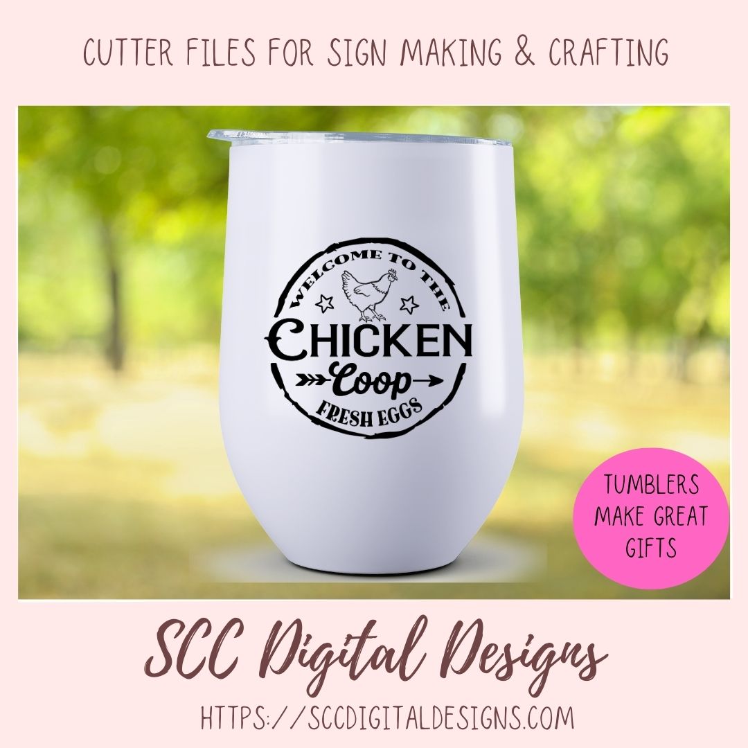 Chicken Coop SVG, Farm Fresh Eggs Farmhouse Decor for Mom, Chicken Lover Wall Art Gift for Girlfriend, Rustic Kitchen Sign for Animal Lover