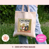 Chickens Make Me Happy PNG – Farmhouse Sublimation Clipart for Kitchen Decor & Chicken Lover Gifts