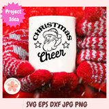 Christmas Cheer SVG Mini Bundle, Funny Holiday Booze Quote PNGs & Wine Bottle Gift Tag Designs