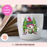 Christmas Cocoa Gnome Sublimation Clipart, Santa Gnome Hot Chocolate PNG, DIY Christmas T-Shirts, Printables & Gifts for Mom