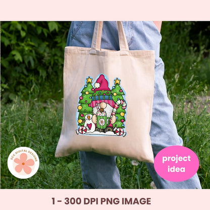 Christmas Cocoa Gnome Sublimation Clipart, Santa Gnome Hot Chocolate PNG, DIY Christmas T-Shirts, Printables & Gifts for Mom