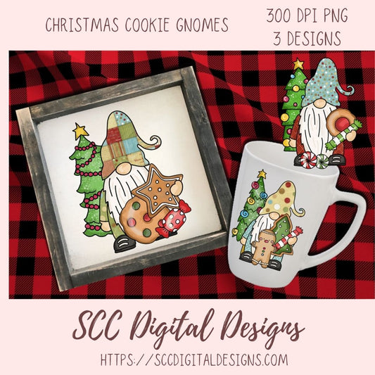 Festive Christmas Gnomes PNG for Sublimation, Holiday Clipart for Mugs, T-Shirts, DIY Crafts, Digital Scrapbooking, Card Making & Gift Tags