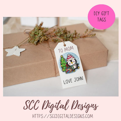 Christmas Penguin PNG, Winter Sublimation Clipart for Shirts & Mugs, Christmas Clip Art for Greeting Cards, Gift Tags, Whimsical Wildlife