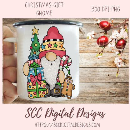 Christmas Gnomes Clipart, Santa Sublimation PNG for Paper Crafting, T-Shirts or Mugs, DIY Holiday Wall Art, Digital Scrapbook Elements