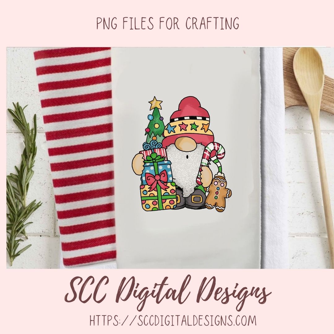 Christmas Gnomes Clipart, Santa Sublimation PNG for Paper Crafting, T-Shirts or Mugs, DIY Holiday Wall Art, Digital Scrapbook Elements