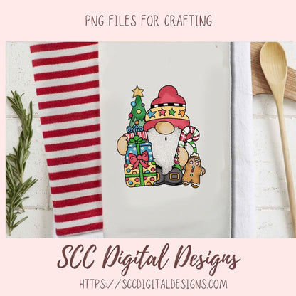 Christmas Gnomes Clipart, Santa Sublimation PNG for Paper Crafting, T-Shirts or Mugs, DIY Holiday Wall Art, Digital Scrapbook Elements