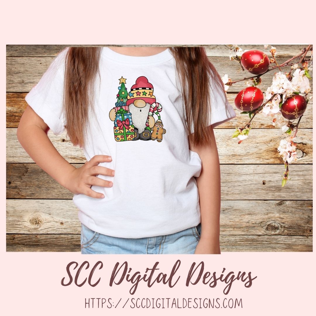 Christmas Gnomes Clipart, Santa Sublimation PNG for Paper Crafting, T-Shirts or Mugs, DIY Holiday Wall Art, Digital Scrapbook Elements