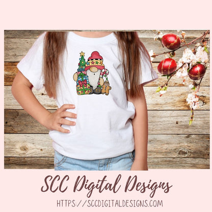 Christmas Gnomes Clipart, Santa Sublimation PNG for Paper Crafting, T-Shirts or Mugs, DIY Holiday Wall Art, Digital Scrapbook Elements