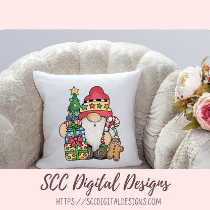 Christmas Gnomes Clipart, Santa Sublimation PNG for Paper Crafting, T-Shirts or Mugs, DIY Holiday Wall Art, Digital Scrapbook Elements