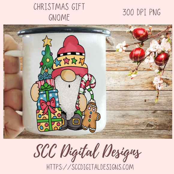 Christmas Gnomes Clipart, Santa Sublimation PNG for Paper Crafting, T-Shirts or Mugs, DIY Holiday Wall Art, Digital Scrapbook Elements