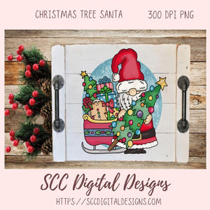 Christmas Tree Santa Sublimation Clipart 1 - 300 dpi png image