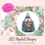 Cute Winter Snowman Clipart - Cute Snow Man Christmas Cocoa Mug & Christmas Tree, DIY Christmas Cards Stickers and Home Decor Wall Art